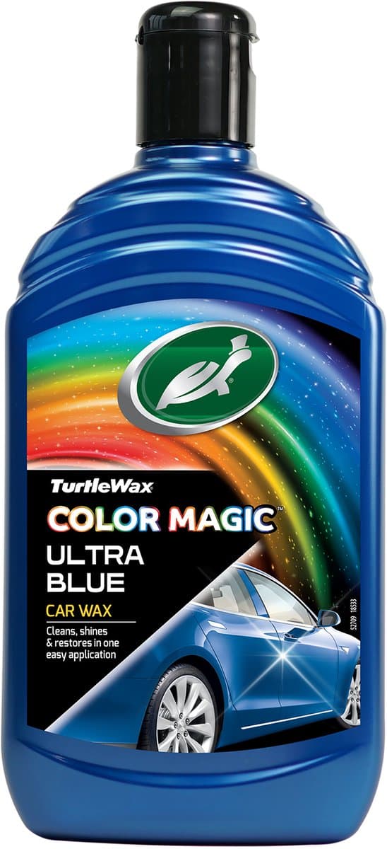 Turtle Wax Color Magic Ultra Blue Wax - Reinigt & geeft glans - Herstelt en voegt kleur toe - Camoufleert krasjes en doffe plekken – Geeft duurzame bescherming - Snel en gemakkelijk in gebruik – 500ml (EAN: 5010322783111): ✨ Wat maakt deze wax anders