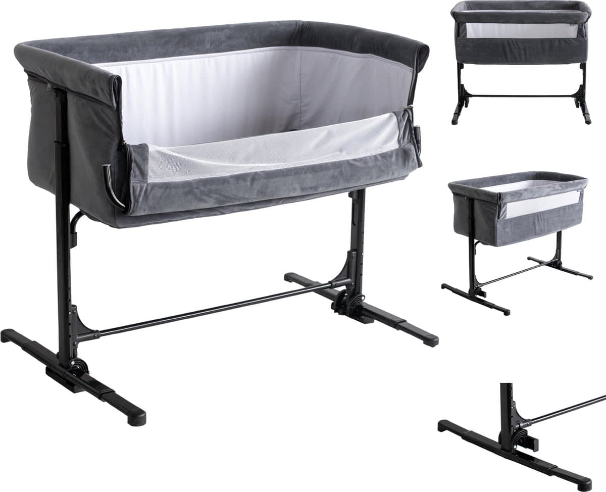 Born Lucky Co Sleeper Velvet Grijs - In hoogte verstelbaar - Tot 9 kg (EAN: 8720289208875): Wat Is Het Eigenlijk