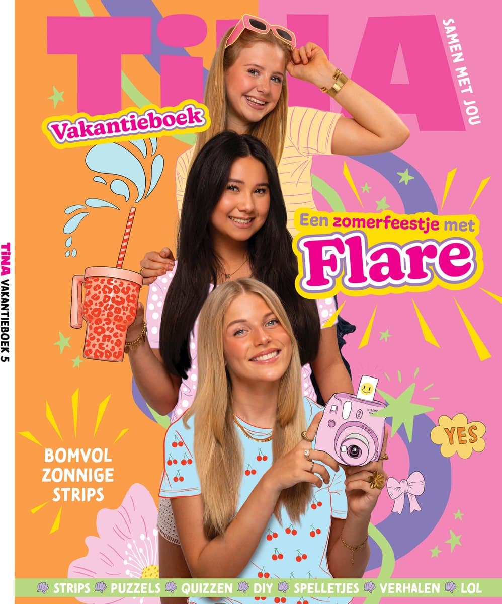 Tina Vakantieboek XXL 2025 - Flare - Vakantieboek voor Kinderen - Zomerboek - Doeboek - Vakantie - Puzzels - Tekenen - Posters - Strips - DIY - Invullen - Knippen - Quiz - Speelgoed Meisjes - Cadeau Meisje - Meiden Cadeaus - Meiden Spullen Knutsel...