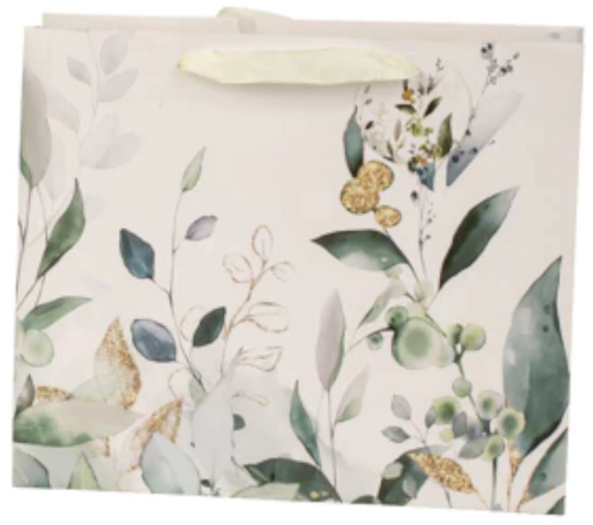 Cadeautas - Grote luxe Geschenktas - Cadeauzak - Geschenkzak - Groene Bladeren - 31x12x26cm - Liggend - Gratis Verzonden (EAN: 8720813737628)