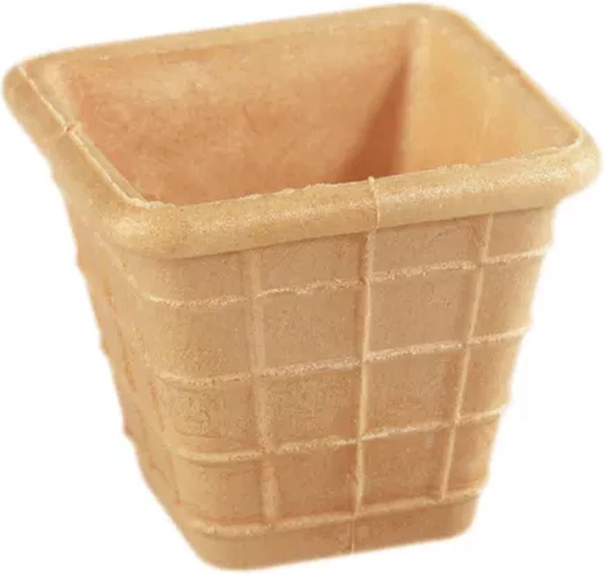Nic vierkante ijsbekers - ijshoorn van wafel voor softijs - 304 stuks (EAN: 8710942511336)