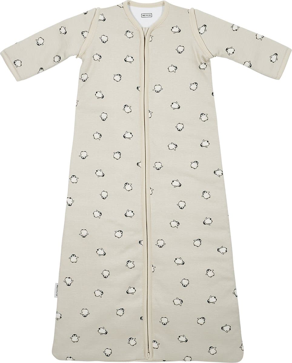 Meyco Baby Penguin Baby Slaapzak Met Afritsbare Mouwen - Soft Sand - 60cm - 2.5 TOG (EAN: 4054703833676)