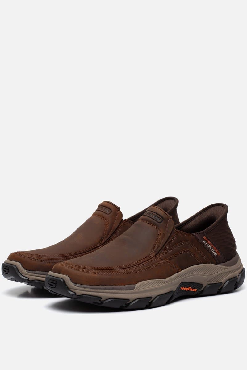 Skechers Slip-ins Slip-ins Respected - Elgin - Heren Instappers - Bruin (EAN: 0196642392525)