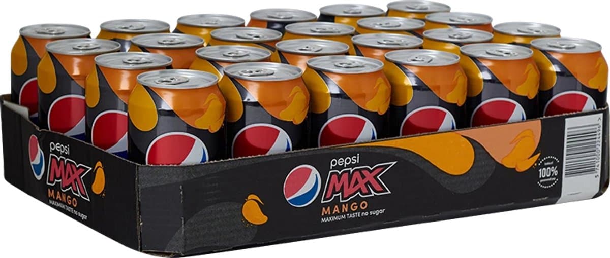 Pepsi Max Mango - Suikervrije Frisdrank - 24 blikken a 0,33 Liter (EAN: 8720938893865)