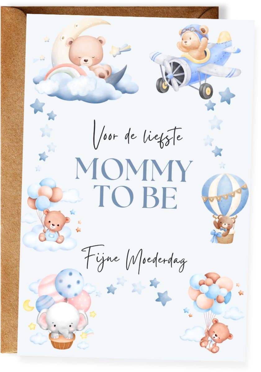 Moederdagkaart voor Zwangere Mama – Mommy to Be - Eerste Moederdag - Baby in de buik - Toekomstige Moeder - Mama in verwachting - Baby onderweg - Ansichtkaart - (10x15 cm incl. envelop) (EAN: 8785365703712)