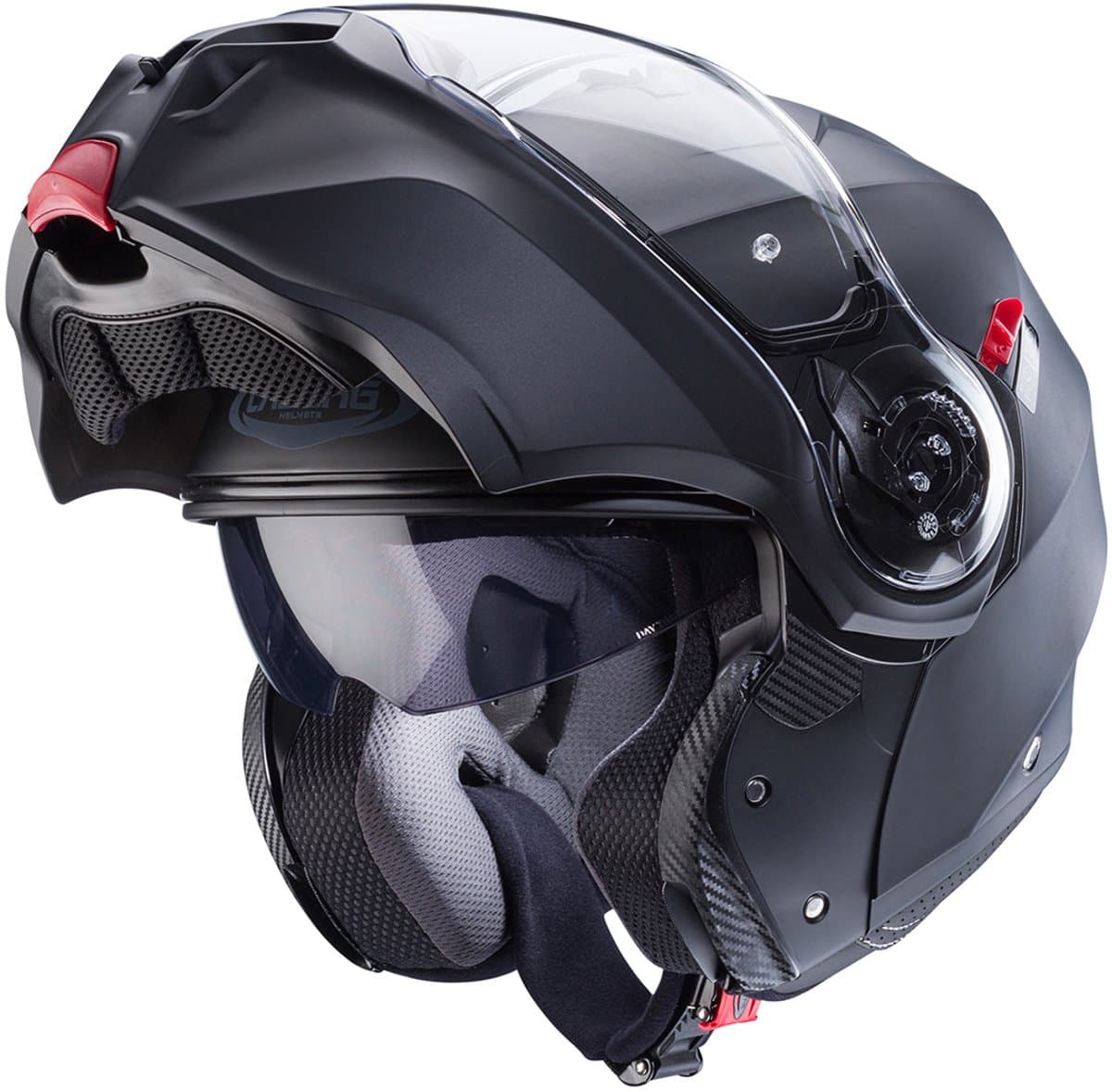 Caberg Duke Evo systeemhelm met ingebouwd zonnevizier - Mat zwart - Maat L - met uniek los Helmslot - Voorzien van Pinlock Max70 - Systeem helm, Modulaire helm voor de motorrijder (EAN: 8002391082476)