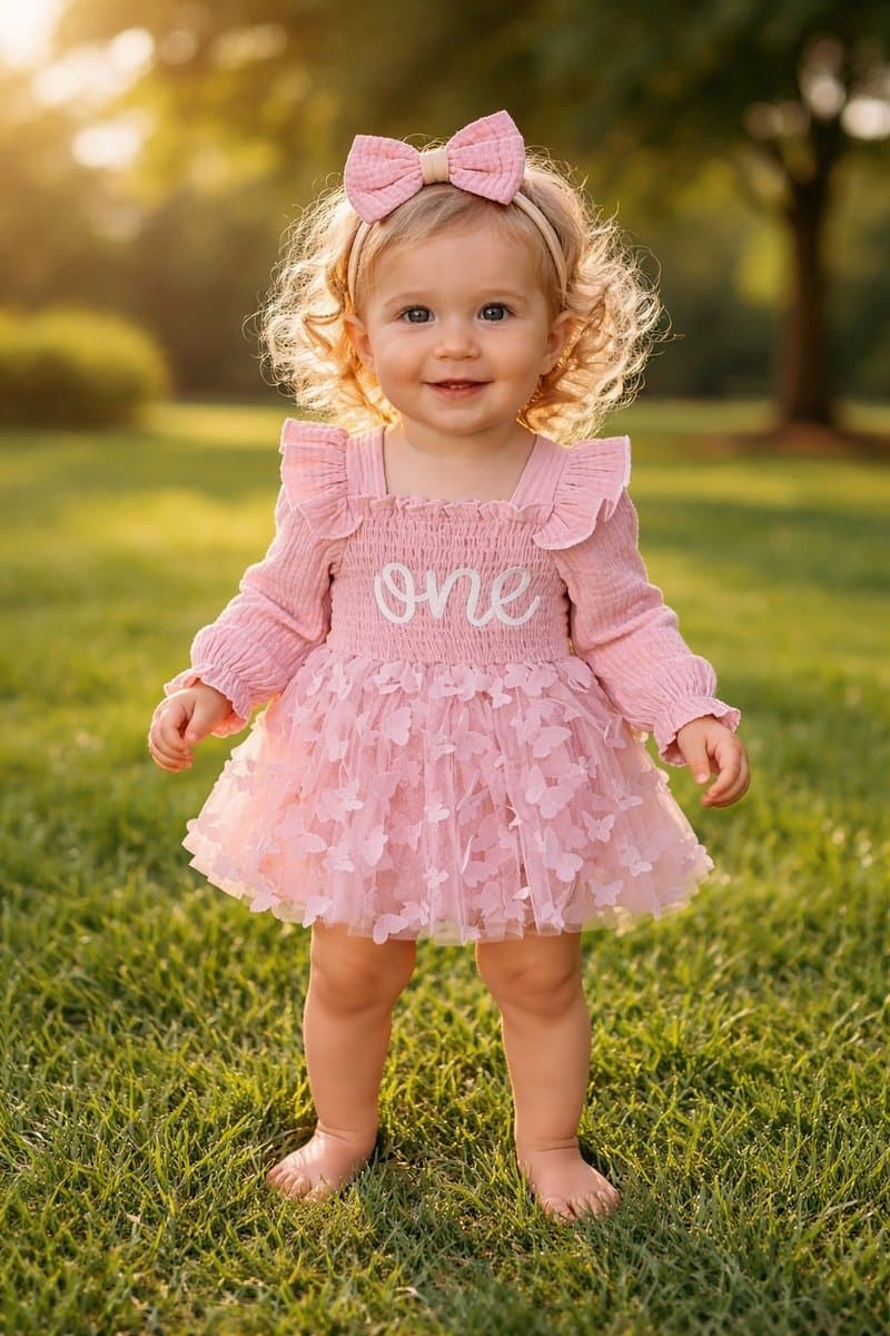 Verjaardag Outfit Baby 1 Jaar - Roze - Birthday Dress - Maat: 80/86 - Eerste Verjaardag - Romper met Rok - Verjaardagsjurk - Jurk voor Eerste Verjaardag - Baby 1 Jaar Jurk - Feestjurk - Kleur: Roze - Hoera 1 Jaar! - Verjaardag Jurk Dochter (EAN: 6...