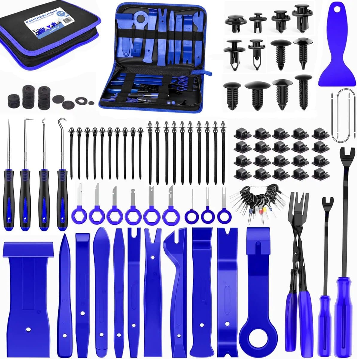 Jaxavo - Auto Gereedschapset 238-Delig - Interieur demontage - Auto trim verwijdering gereedschap - Blekleding clips - trim removal tool (EAN: 8720892400673)