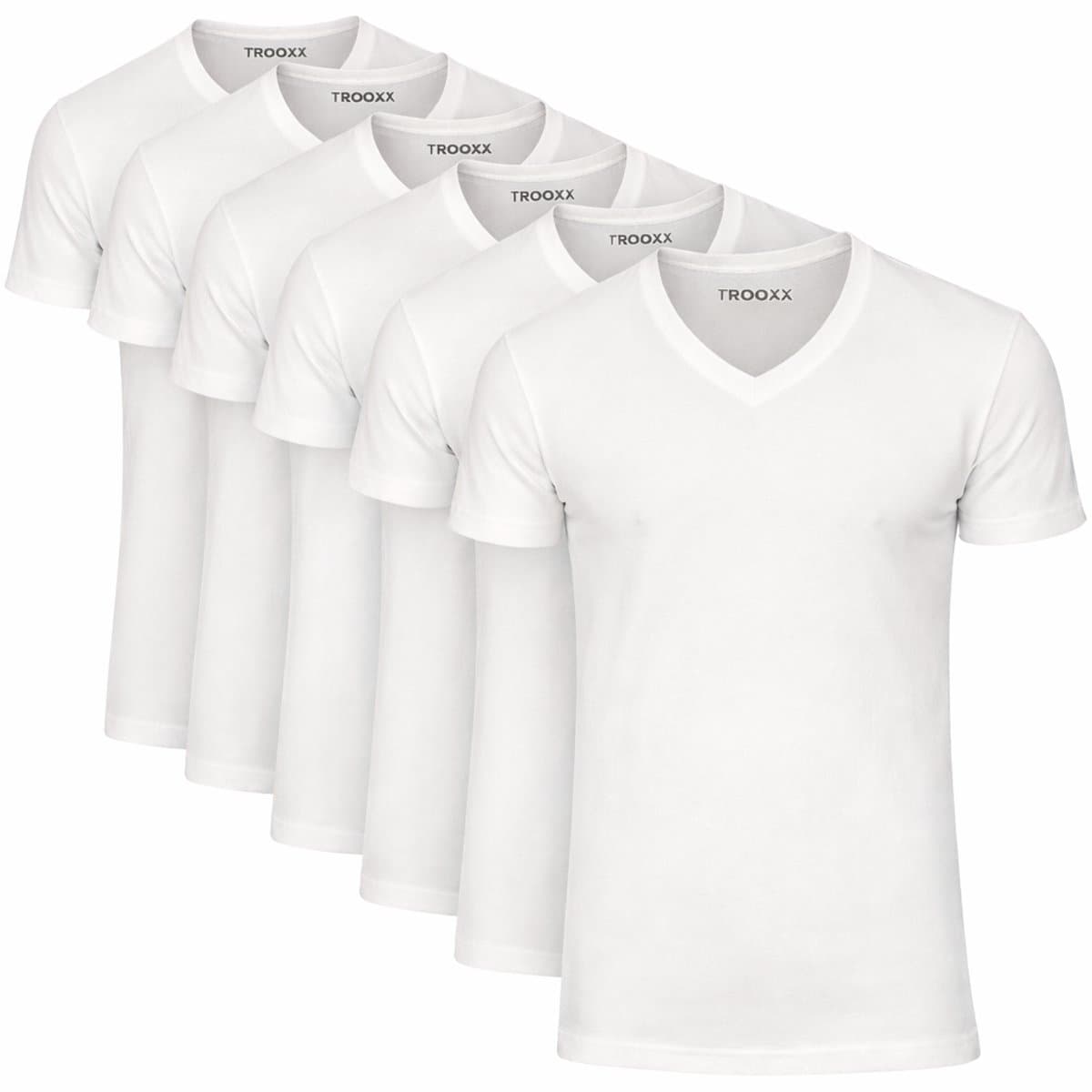Trooxx - T-Shirt - 6-Pack – V-Hals – Wit – Heren T-Shirts – 100% Katoen – Maat L (EAN: 8718836876622): Waarom ik het heb over T-shirts voor DIY