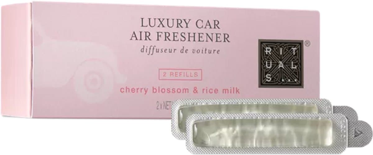Rituals - Navulling Auto Parfum - 2x Auto Luchtverfrisser Navullingen 3 gram - Ritual of Sakura - Alleen Navulling - Houten houder niet inbegrepen - Alleen 2x Refill - Autoparfum - Car Perfume (EAN: 8719134023701)