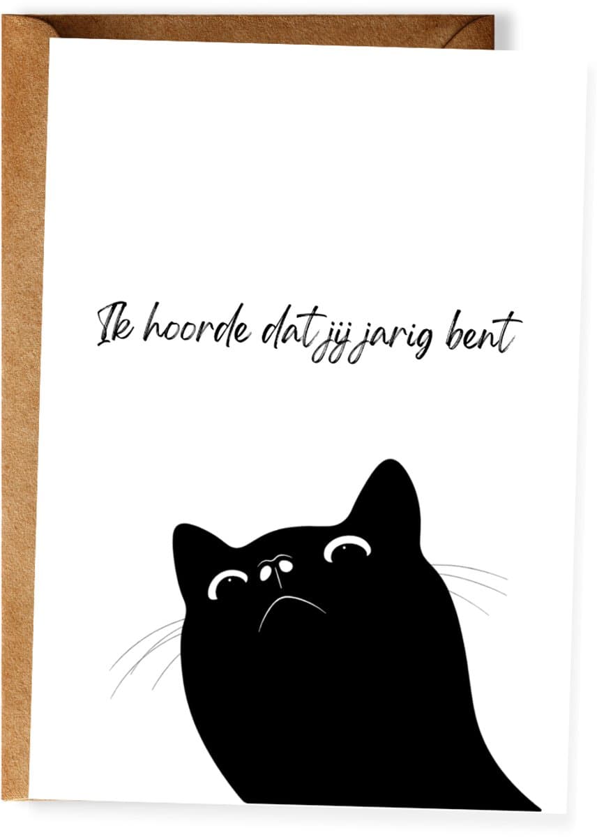 Grappige verjaardagskaart - Ik hoorde dat jij jarig bent - Kaart voor kattenliefhebbers - Wenskaart met envelop (EAN: 8785362712168)