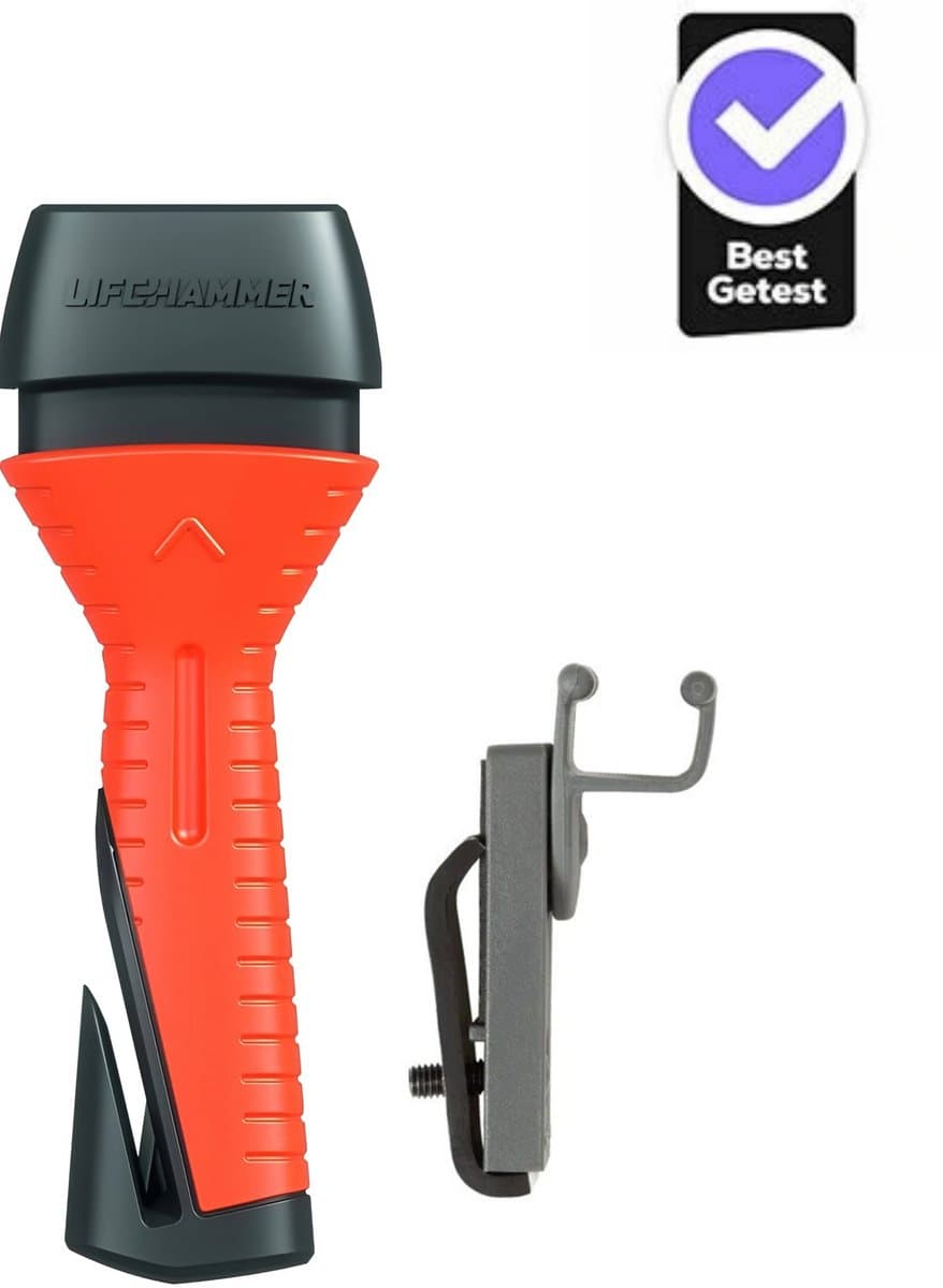 Lifehammer Evolution -oranje - Veiligheidshamer incl. bevestiging Easy Fix systeem (EAN: 8945005212954)