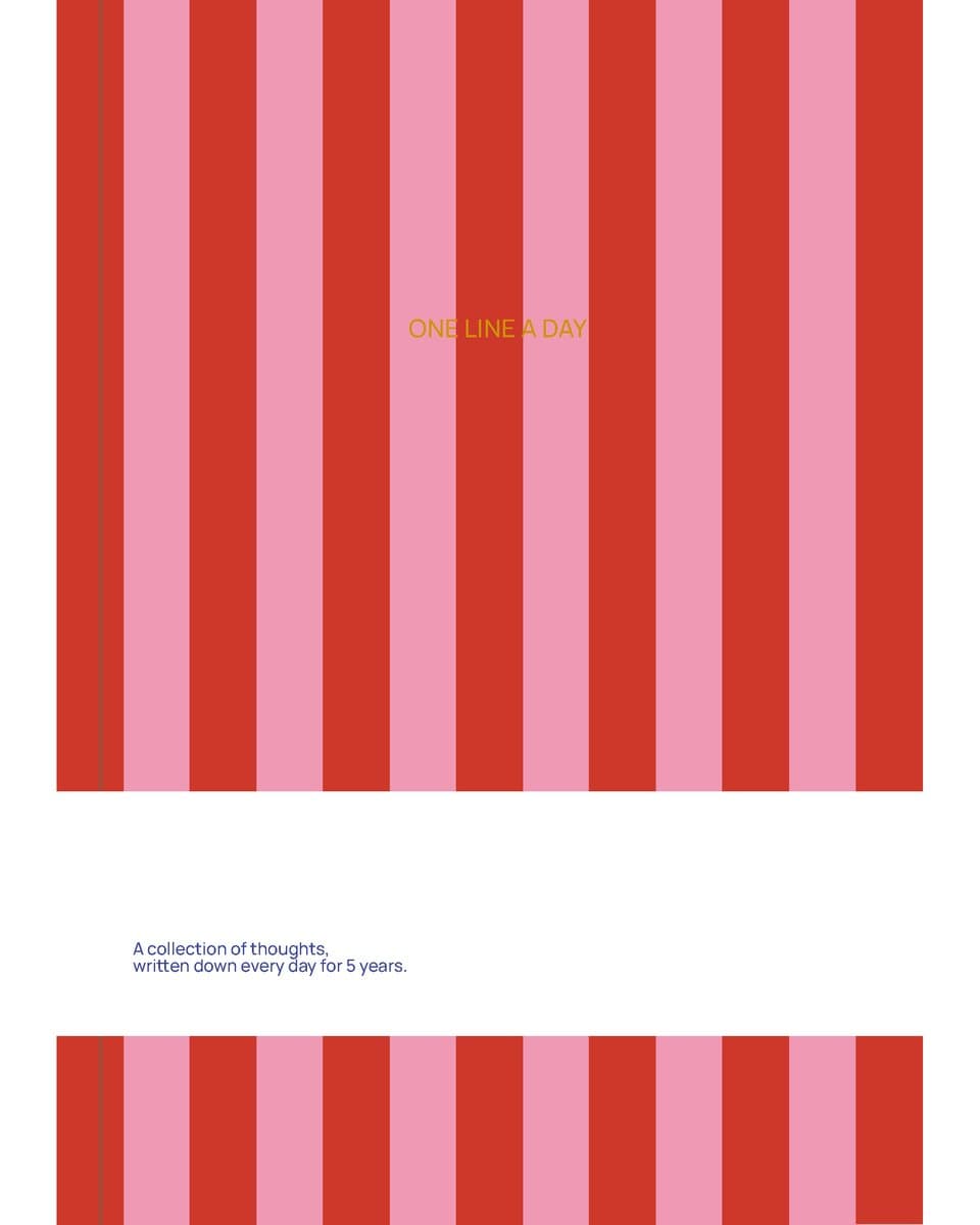 Fabrique One line a day - Dagboek voor 5 Jaar - Roze rood Gestreept (EAN: 8721154632672)