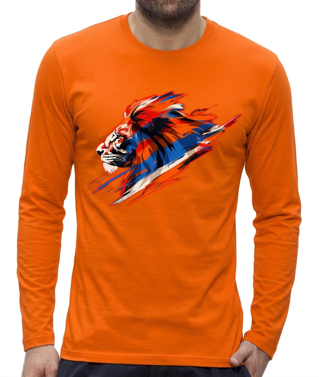 Oranje shirt heren leeuw in Nederlandse kleuren – lange mouw – Koningsdag – EK shirt – WK shirt Maat XXL (EAN: 6152300472446): Een Feleenheid Voor Het Aanzicht