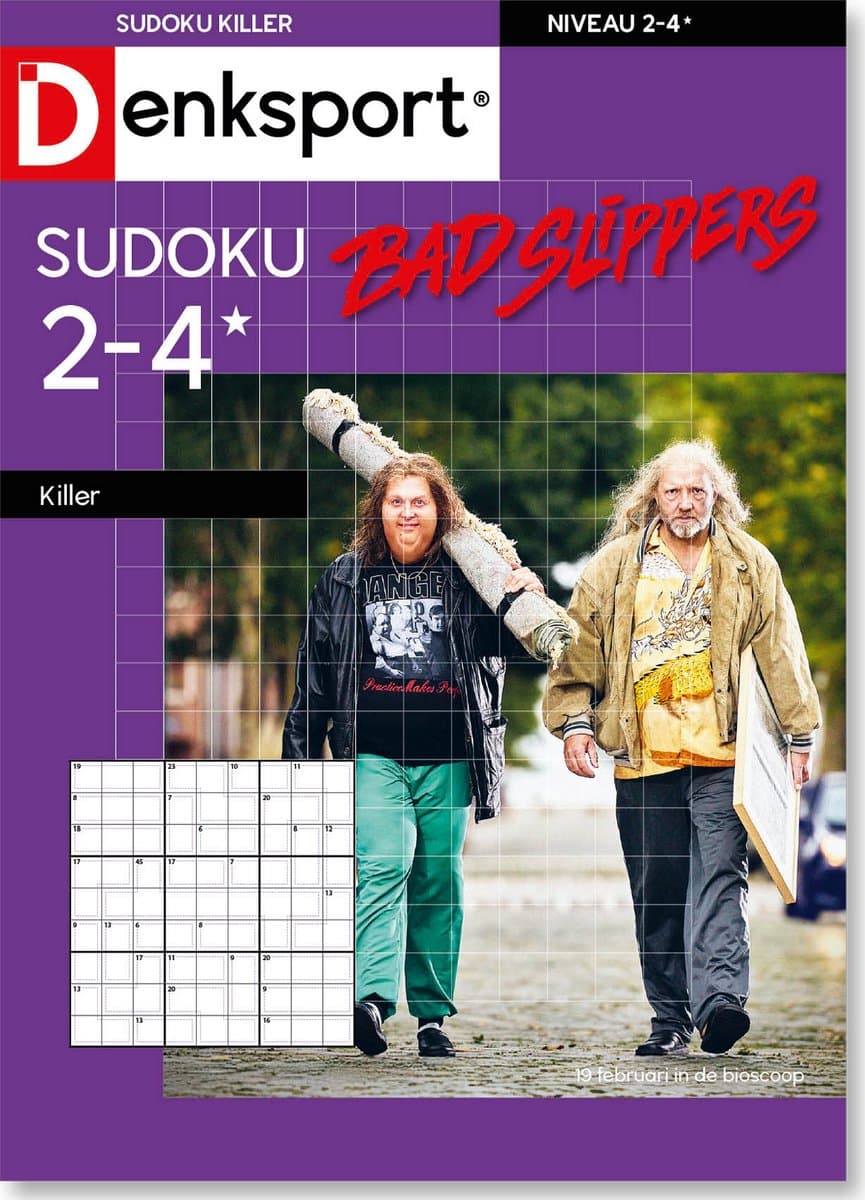 Denksport Puzzelboek Sudoku 2-4* Killer - Bad Slippers (EAN: 8710835878911)