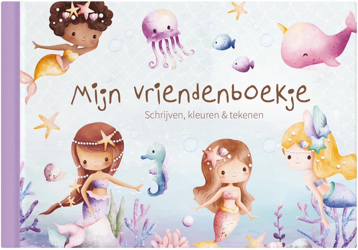 Vriendenboekje meisje | Vriendenboekje zeemeermin | kleuren en tekenen | Writemoments (EAN: 6097325713788)