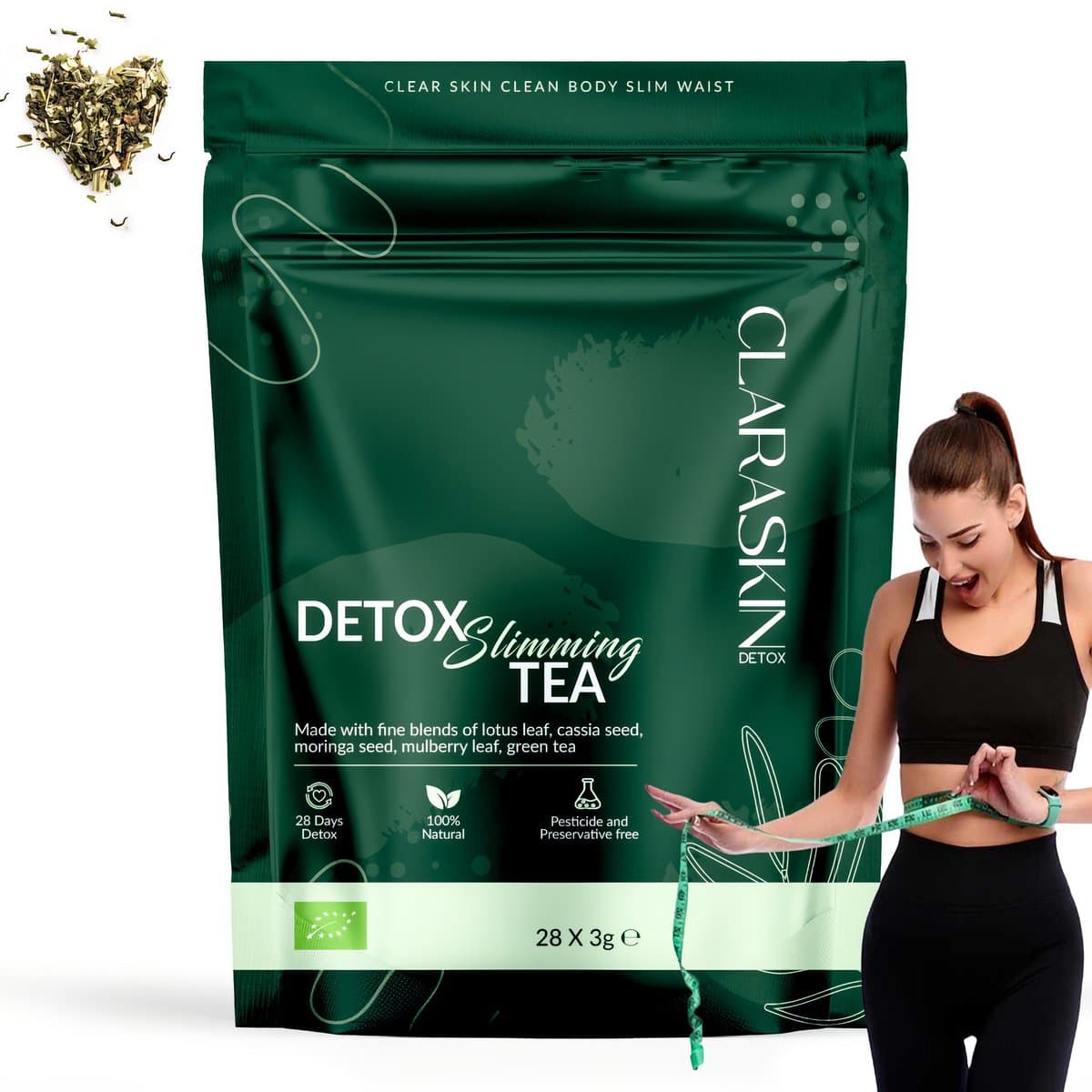 Claraskin® Detox Afslankthee 28 Dagen Kuur – Snel Afvallen & Buikvet Verbranden – Darm Detox – Tegen Opgeblazen Gevoel – Vegan Fatburner Thee (EAN: 8721249830426): **Wat is dit product eigenlijk**