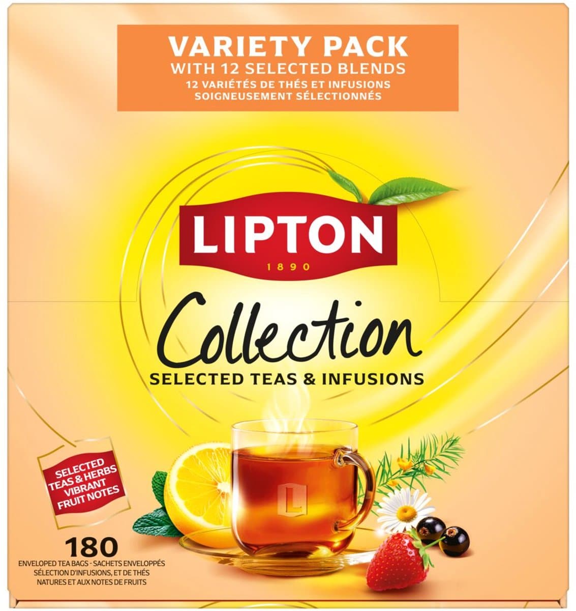 Lipton Feel Good Selection Tea Variety Box - 180 Theezakjes - Theedoos - Thee Assortimentsdoos - 15 x 12 Zakjes (EAN: 5063270122273): Wat zit er precies in deze doos