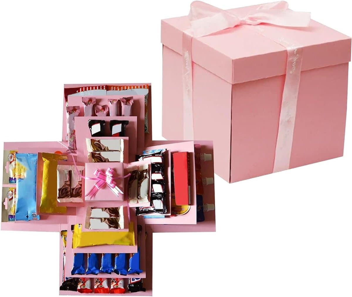 Provento - 5-laagse Creatieve Explosiebox Verrassingsdoos voor Valentijnsdag, Verjaardag, Trouwdag (roze) (EAN: 8785344891676)