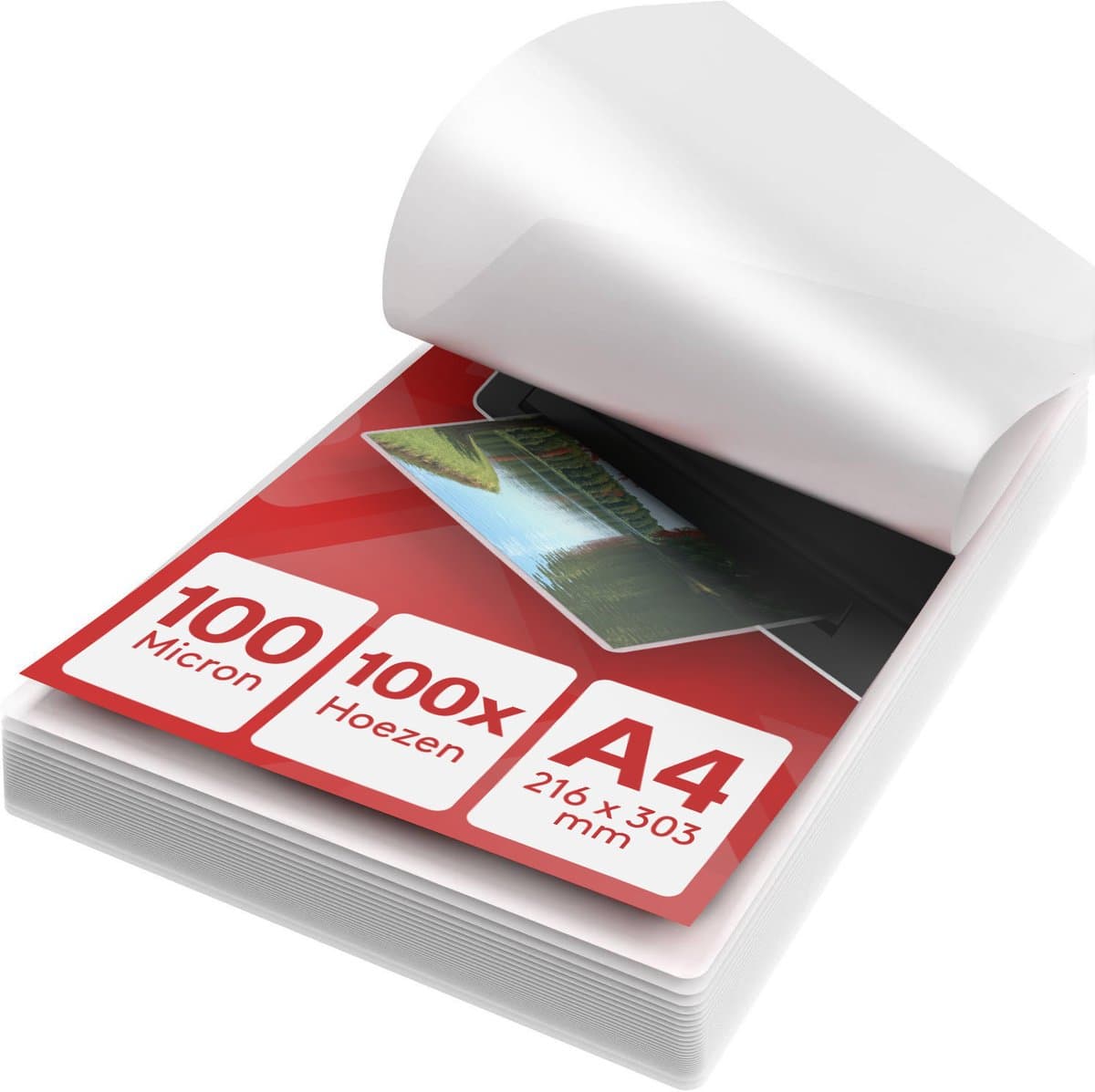 ACROPAQ Lamineerhoezen A4 – 100 stuks, 2x100 (200) micron, Glanzend afwerking, Afgeronde hoeken – Lamineerfolie, Lamineerhoes, Lamineervellen (EAN: 5400882002355): Wat is het
