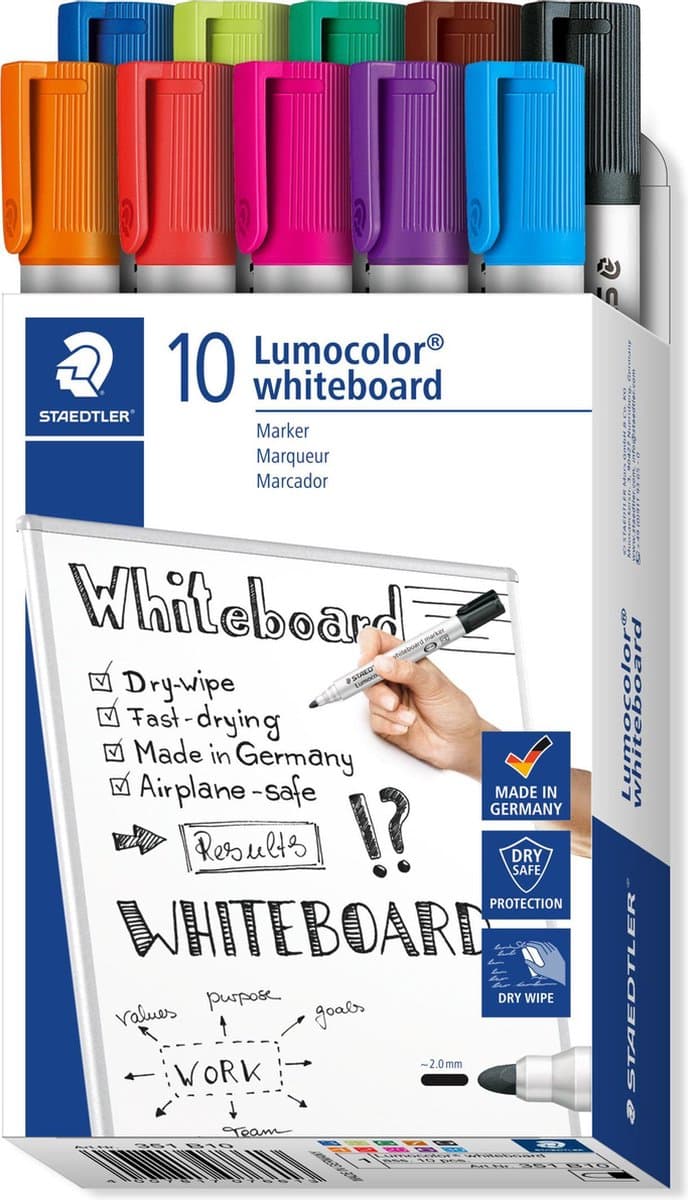 STAEDTLER Lumocolor whiteboard marker - doosje 10 st (EAN: 4007817076613)