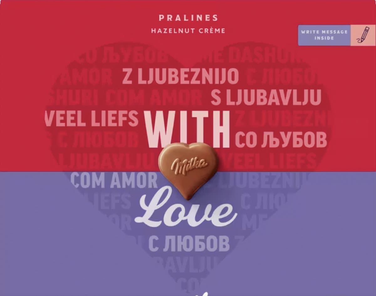 Milka Valentijn Chocolade 110g - I Love Milka Chocolade Pralines Hazelnootcrème - Chocoladecadeau - Cadeautjes - Kerstcadeau (EAN: 7622210597380): Eerste indruk de verpakking die meteen “wow” zegt
