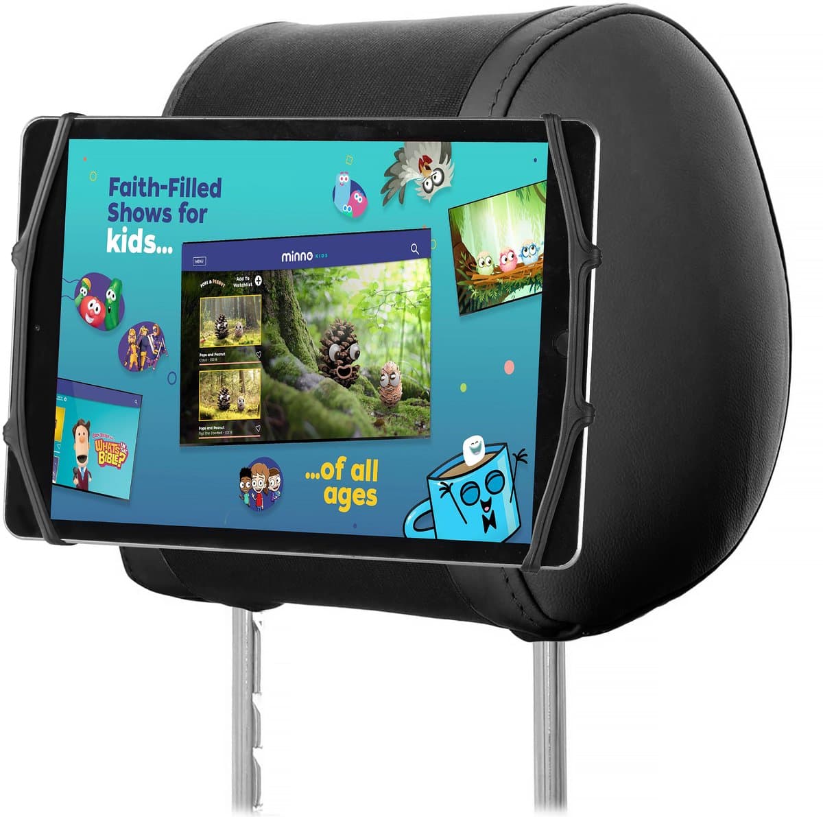 YONO Tablet Houder Auto Hoofdsteun - Universeel - Draaibaar - Flexibel - Tablethouder Auto - Geschikt voor iPad - Zwart (EAN: 8720595013408)