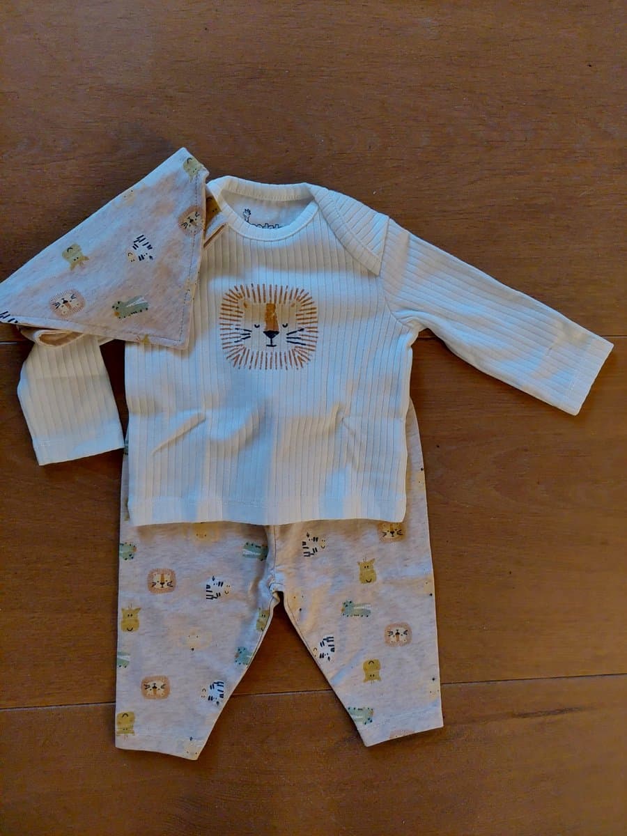 Kraamcadeau - newborn - newborn kleding set - baby gift set - 3/delig in een giftbox - 62/68 (2-6 mnd) - print Lion (EAN: 8720629940984)