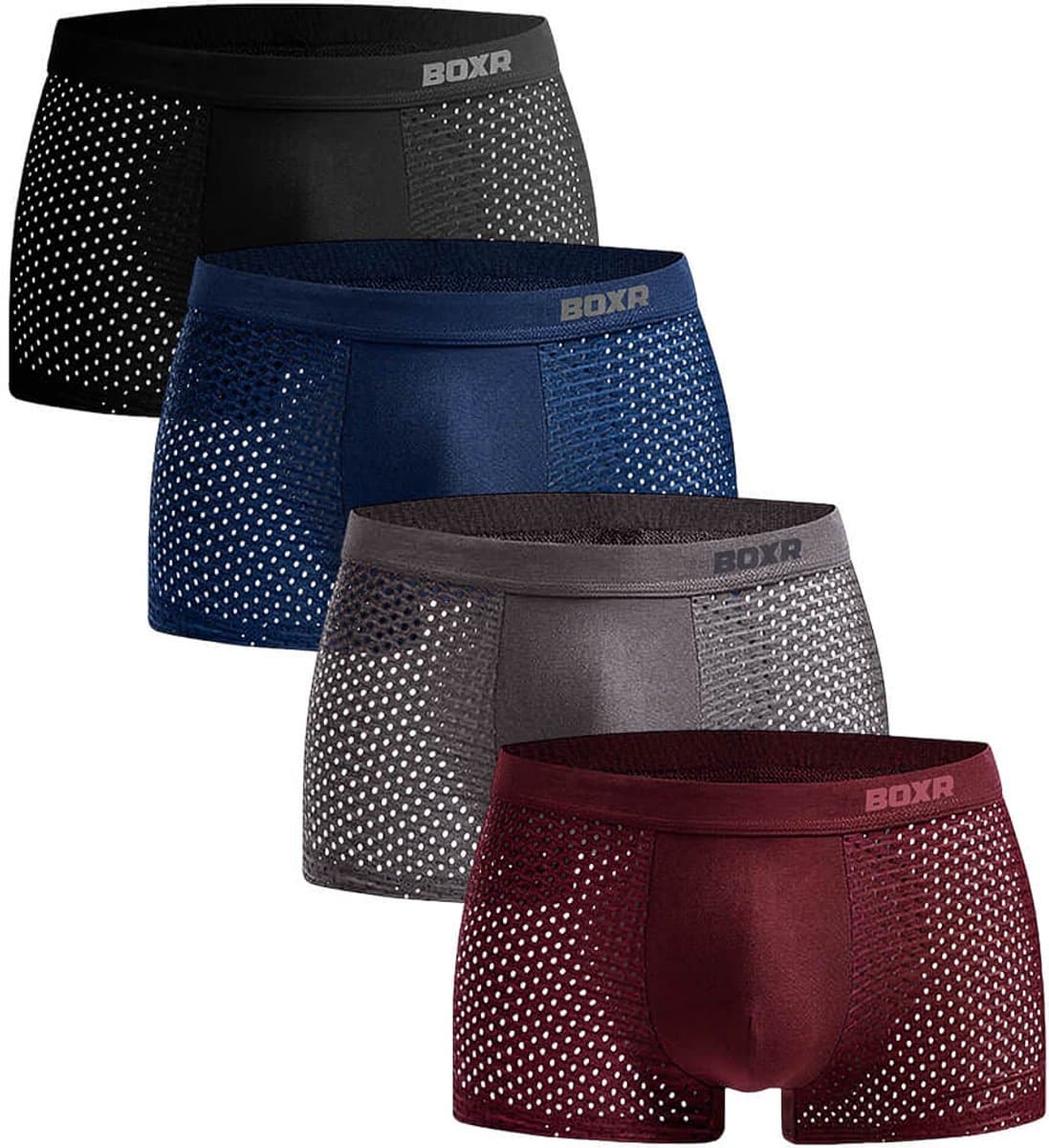BOXR Boxershort Heren 4 Pack - Bamboe Ondergoed Heren - Duurzaam & Ademend - Zijdezacht - Perfecte Pasvorm - Heren Ondergoed - Onderbroeken Heren - Ideaal voor Dagelijks Gebruik & Sport - Maat L (EAN: 8720648576263)