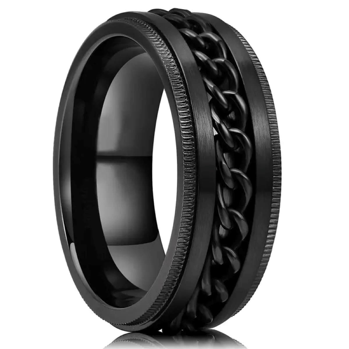 Walletstreet Anxiety Chainring- Fidget Ring- edelstaal- rvs-kleur- zwart met zwarte draaibare schakelmotief-voor mannen en vrouwen-Kerstcadeau-Ideale geschenk (EAN: 8720828315682): **What is the Walletstreet Anxiety Chainring All About**