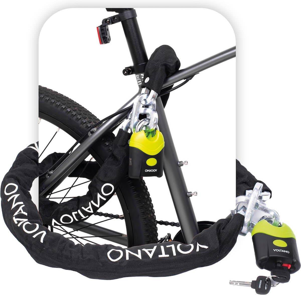 Voltano ART4 Kettingslot - Zwart - 130 CM - ART 4 Slot - Goedgekeurd Voor De Fiets, Scooter en Motor Verzekering - Scooterslot / Brommerslot / Motorslot (EAN: 8720938304392)