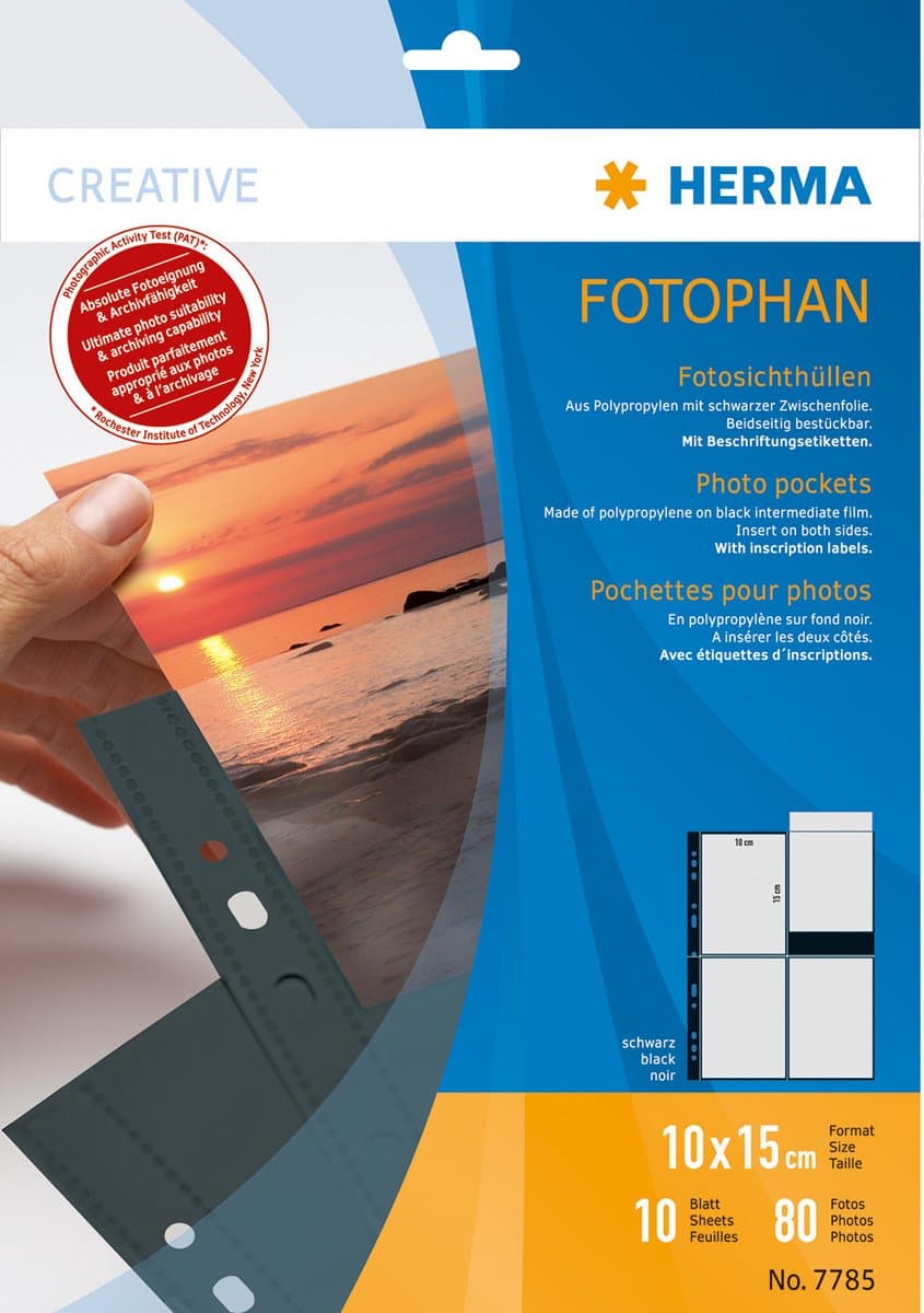 Herma fotophan 10x15 staand 10 vel zwart 7785 (EAN: 4008705077859)