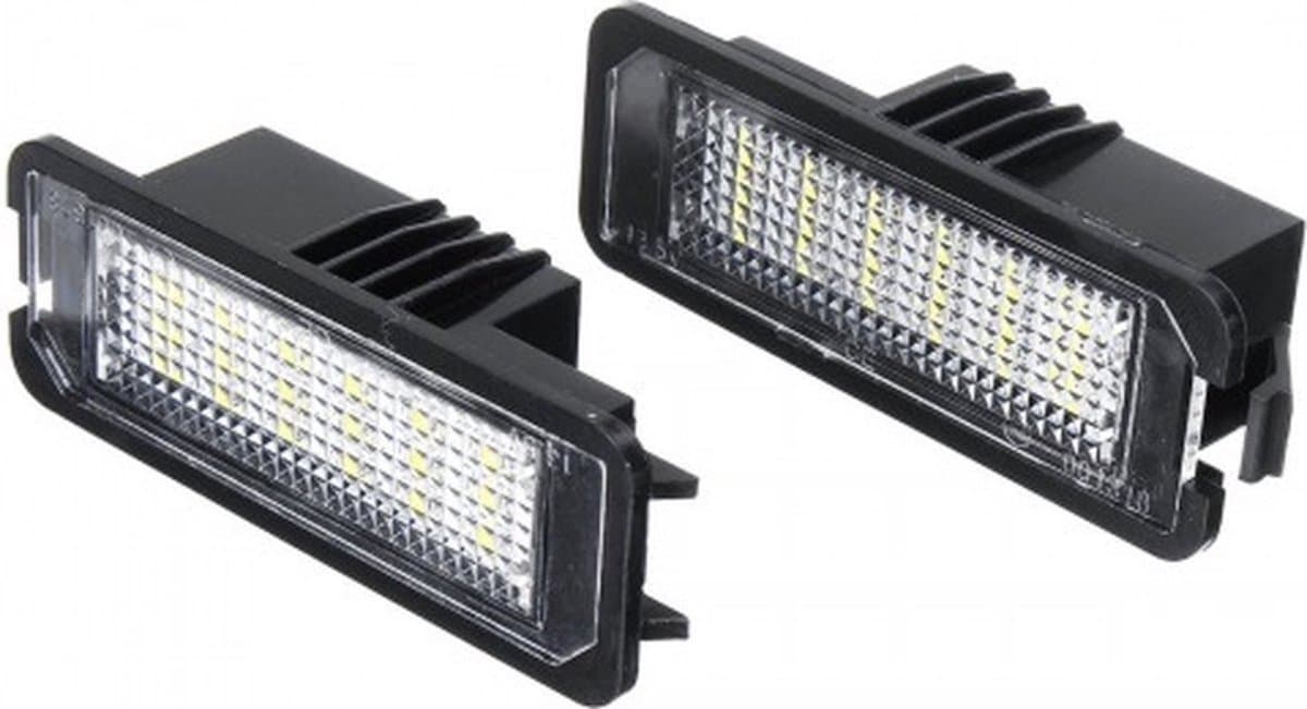 LED Kentekenverlichting set geschikt voor VW Volkswagen Golf 4 Golf 5 Golf 6 Golf 7 GTI GTD R R32 R20 R line Bora Eos Lupo Beetle Passat Phaeton Polo 5 6R 6C Scirocco Touareg Tiguan CANBUS LED Kenteken lampen set verlichting units 6000K wit licht ...