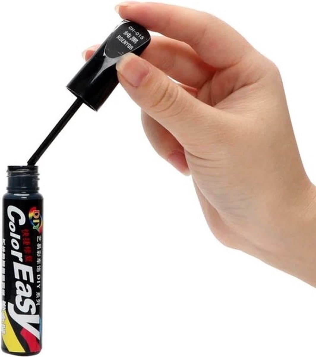 TLVX Lakstift Zwart met kwastje – Autolakherstel stift - 12 ml - Auto Kras Reparatie Pen - Steenslag - Sleutelschade Herstel (EAN: 8720872280318)