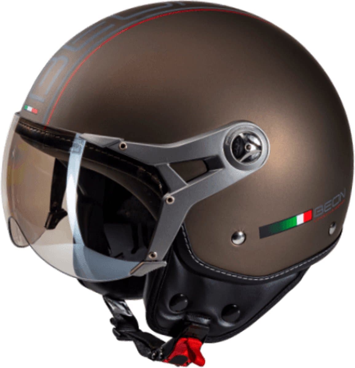 BEON Design-B Scooterhelm - Mat Brons - L - Jethelm met Vizier - Motorhelm - Geschikt voor Vespa, Scooter, Brommer, Motor en Snorfiets (EAN: 8720941400661)