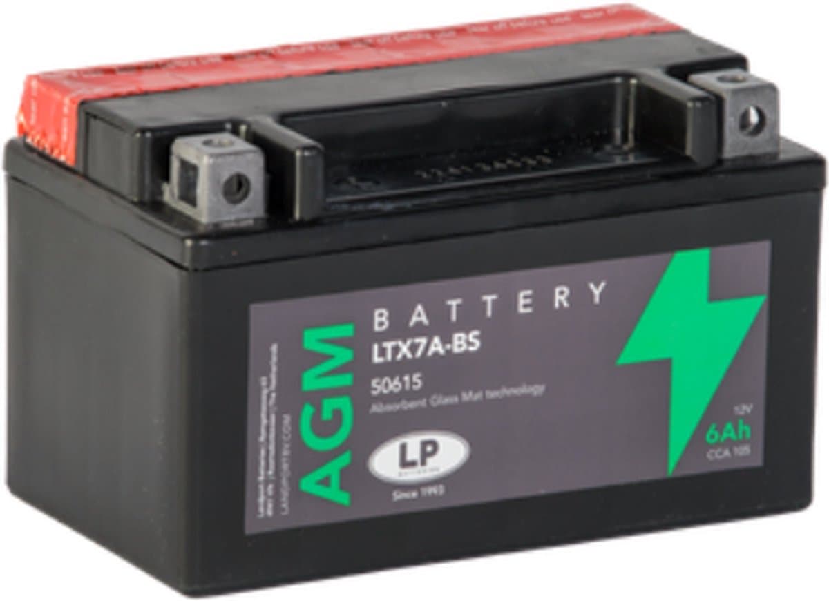 Landport accu 12V  voor 4 takt scooters (AGM / Retro / China / Sym Mio) (EAN: 8720157810834)