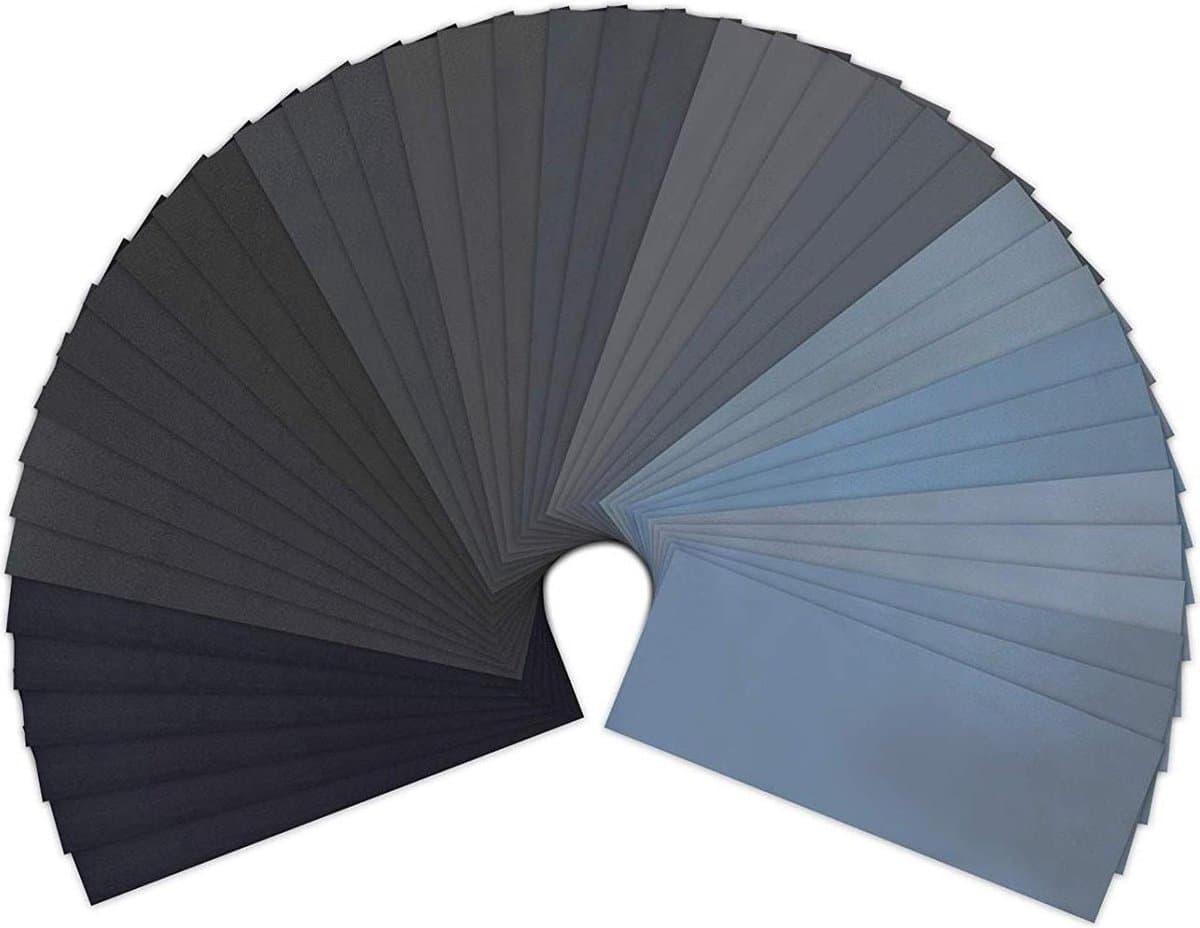 ProPapier Schuurpapier set 45 stuks - Korrel P120 P220 P320 P400 P600 P800 P1000 P1200 P1500 P2000 P2500 P3000 P4000 P5000 P7000 P10000 /Auto polijsten / Meubels / Metaal (EAN: 8720682950142): Waarom 45 velletjes mijn hart hebben gestolen