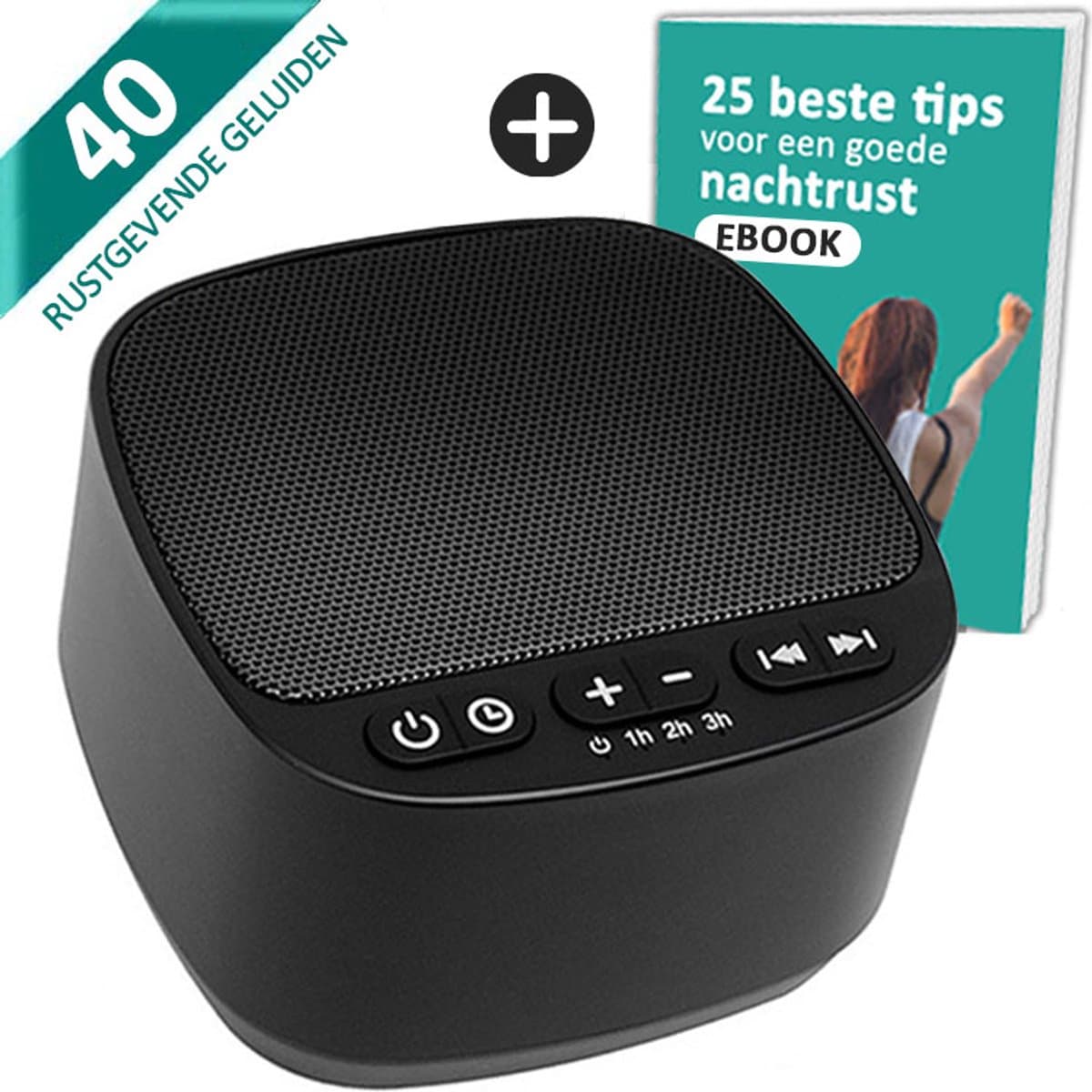 White Noise Machine voor Volwassenen en Baby - Witte ruis - Slaaphulp - 40 Rustgevende Geluiden (EAN: 8720165135387)