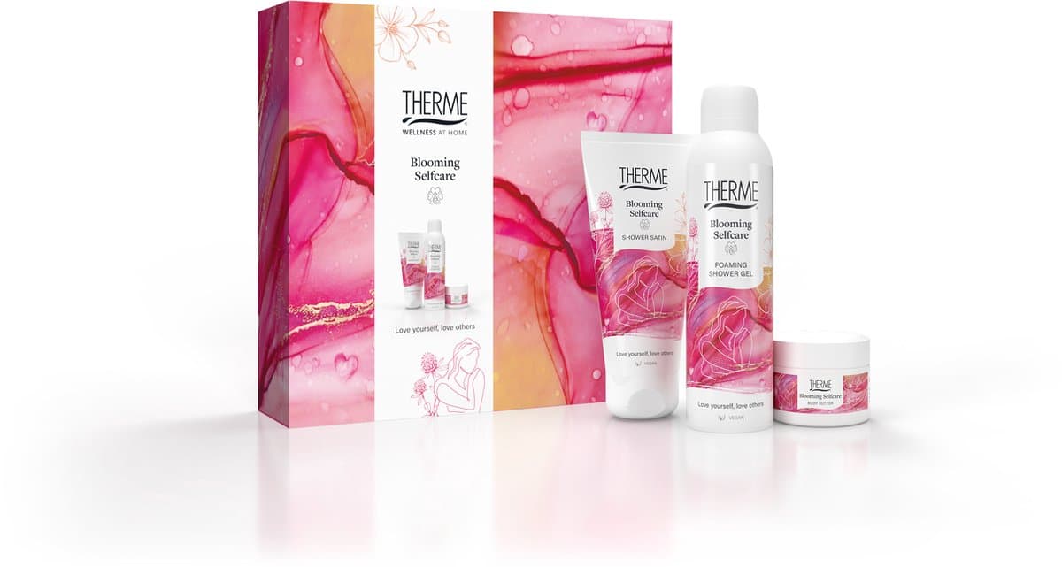 THERME Blooming Selfcare Wellness Treatment Gift Set - Shower Satin-Body Butter-Foaming Shower Gel (EAN: 8714319261732)