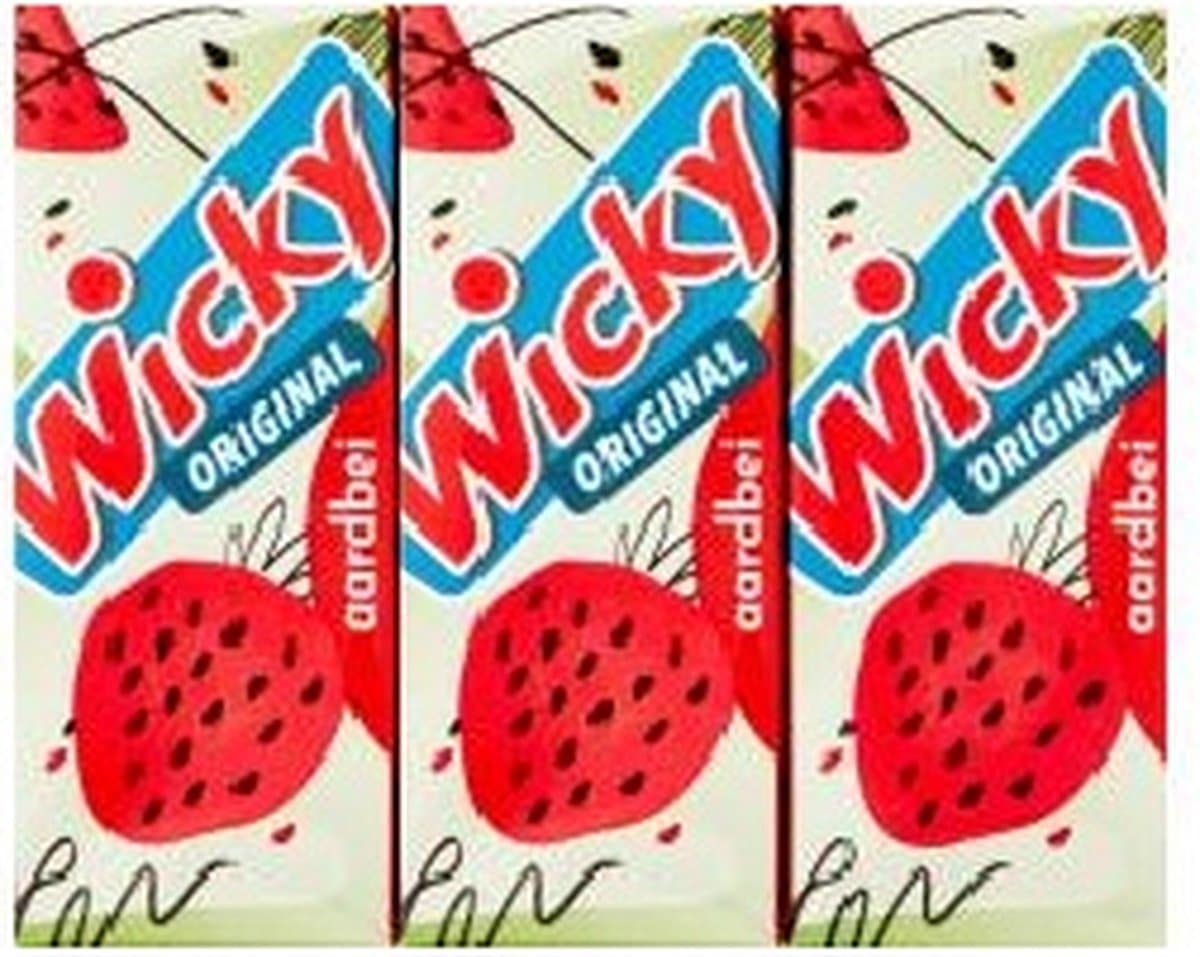 Wicky Aardbei 10 x 20 cl per pak, tray 3 pakken (EAN: 8711900017556)