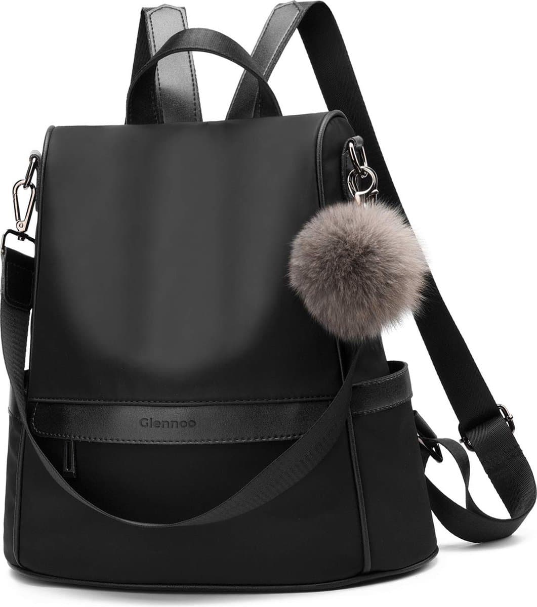 Glennoo Anti-diefstal rugzak - Rugtas dames - Waterdicht - Klein - Anti-theft backpack - Nylon - Zwart (EAN: 8720165166251)