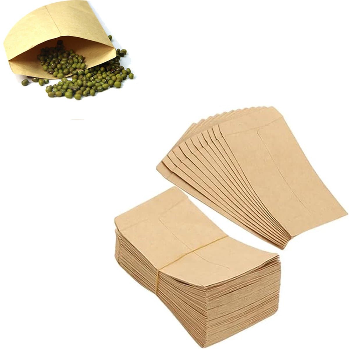 100stuks - Papieren zakjes -papieren tasjes-papieren zakjes bruin-papieren zakjes zaden-papieren zakjes klein- mini-zakjes van kraftpapier - Bruin - 10x6 cm-voor bruiloften, Kerstmis (EAN: 9498652027192): 🤔 Waarom deze zakjes een must zijn
