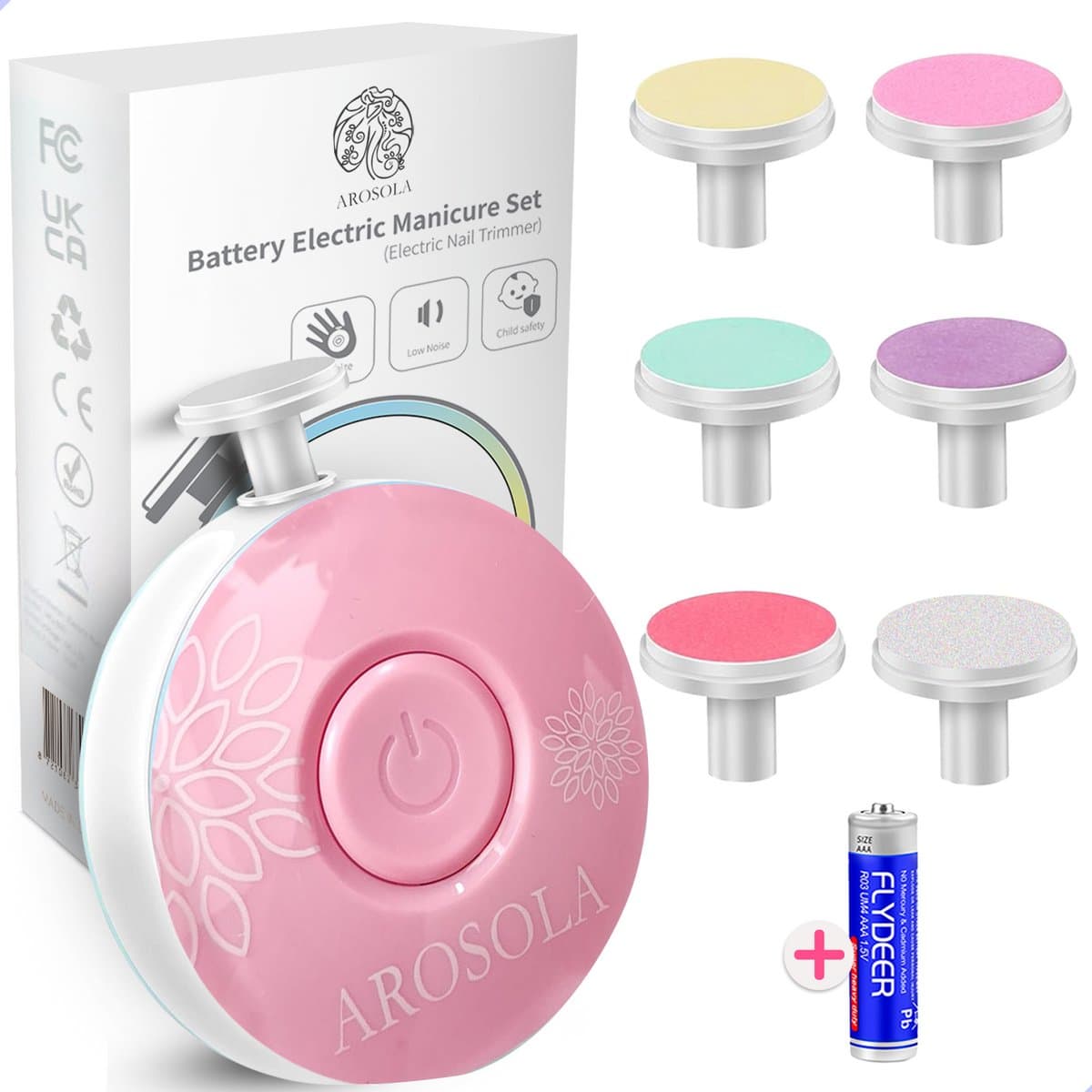 Arosola® Elektrische Baby Nagelvijl - 6 Vijlen - Inclusief Batterij - Roze (EAN: 8721325255037): **Waarom Een Elektrische Nagelvijl**