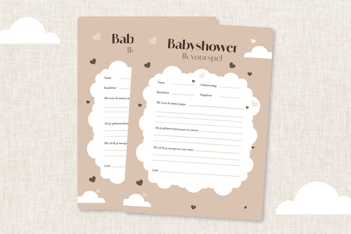 Bumpy Beige Babyshower Invulkaarten - Voorspelkaarten - Voorspellingen - 10 stuks - Natuurtinten - Stevig papier - A6 - More Morris (EAN: 8721161187004)