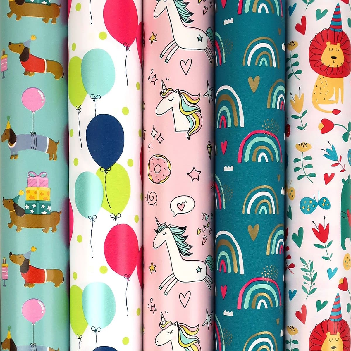 Hallo Cadeaupapier - Inpakpapier voor kinderen - 200 x 70 cm - 5 rollen (EAN: 8718998043917)