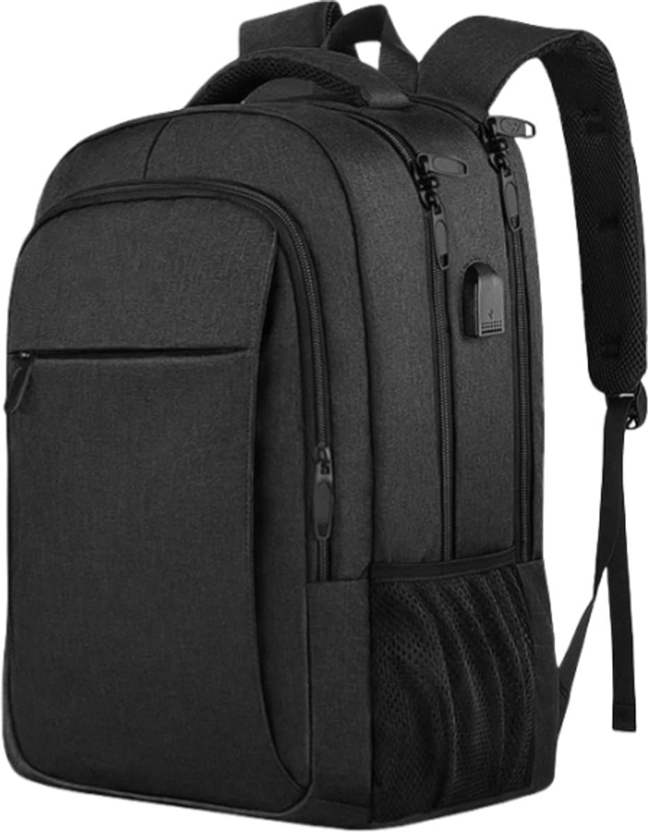 Anti Diefstal Rugzak 17,3 inch Laptopvak Inclusief USB Oplaadstation - Laptop Rugzak - Laptoptas t/m 17,3 inch - Rugzak Laptop - Rugzak Dames - Rugzak Heren - Reistas - Weekendtas - Spatwaterdicht - Laptop Rugtas - SIEPS - Zwart (EAN: 8720938706714)