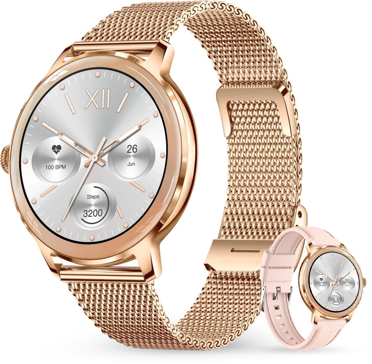 Norva - Smartwatch voor Dames - Geschikt voor elke smartphone - Slaapmonitor - Bellen - Muziek - Lange batterijduur - 100+ Sportmodi - Dames horloge - Incl. extra bandje (EAN: 8720865396293): **Slaapmonitor eindelijk rustige nachten!**