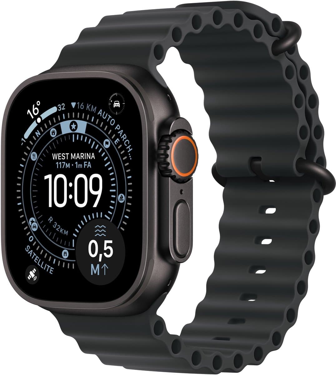 Apple Watch Ultra 3 Cellular 49mm Black Titanium Case with Black Ocean Band (EAN: 0195950609318)