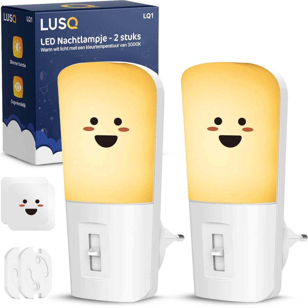 LUSQ - Babykamer Nachtlampje Stopcontact - 3000k - Automatische Lichtsensor en Dimbaar - LQ1 (EAN: 8720299208605): Wat is het eigenlijk