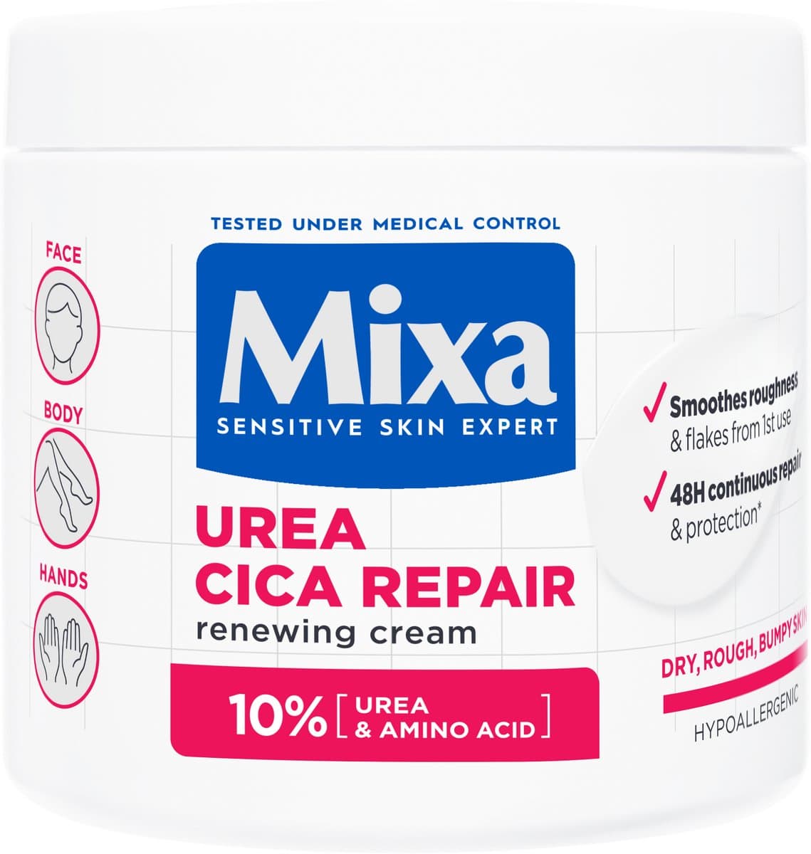 Mixa Urea Cica Repair+ Herstelondersteunende Crème – Droge en Ruwe huid - Gezicht, Lichaam en Handen - 400 ml (EAN: 3600551137063): Eerste indruk Een reuzenpot voor het hele gezin 🧴